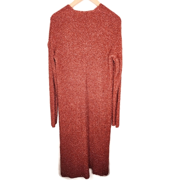 Cristina Gavioli Copper Metallic Knit Duster Cardigan Size M - Picture 2 of 7
